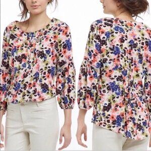 ANTHROPOLOGIE Maeve Pansyfield Floral Blouse - Size 4